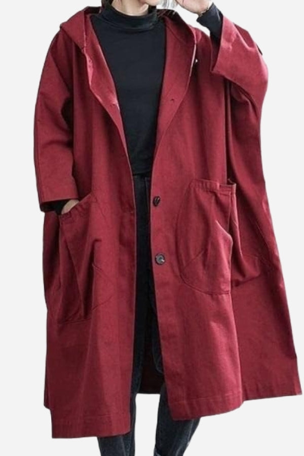 Sabelsia | Casual Stretch Oversized Hooded Long Coat Tops