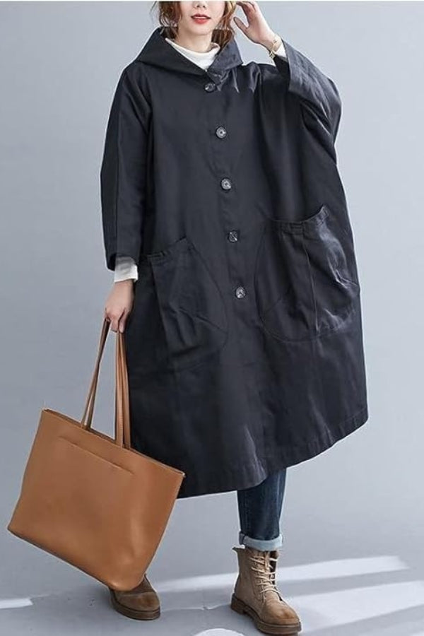 Sabelsia | Casual Stretch Oversized Hooded Long Coat Tops