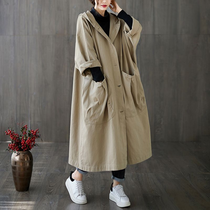 Sabelsia | Casual Stretch Oversized Hooded Long Coat Tops