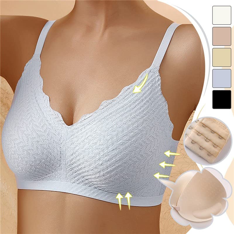 Sabelvia | Women's Casual Stretch Seamless Comfort Bra Tops — Light blue