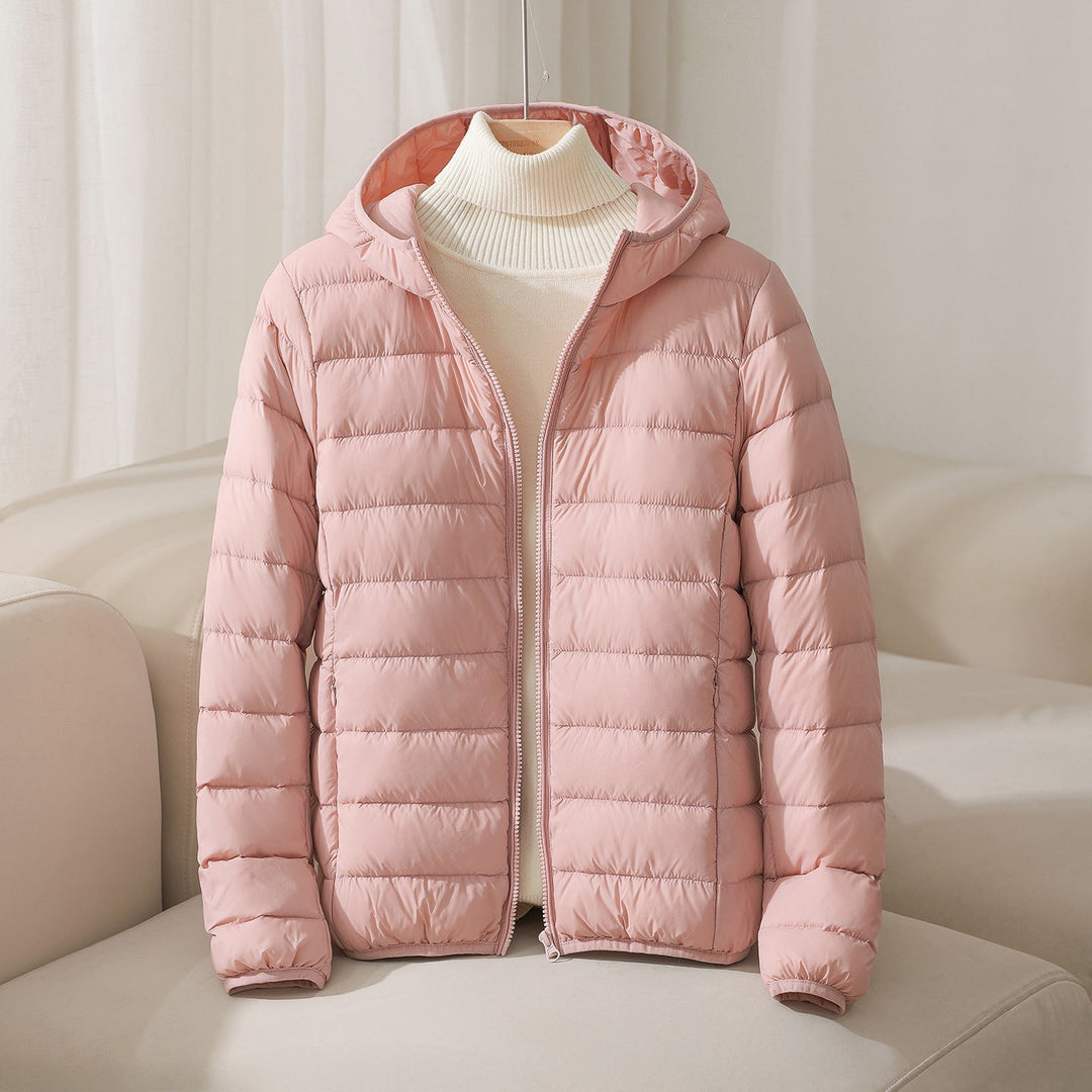 Selienne | Women's Lightweight Hooded Quilted Jacket — Pink