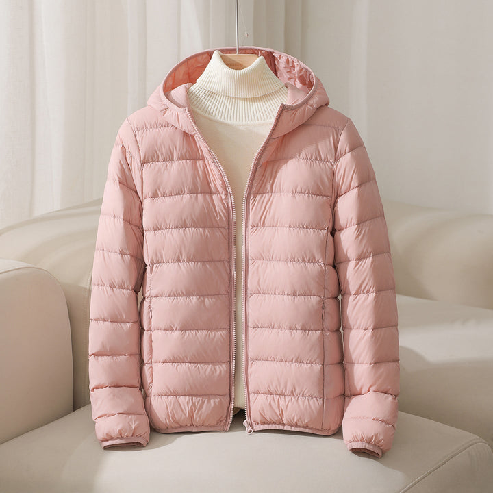 Selienne | Women's Lightweight Hooded Quilted Jacket — Pink