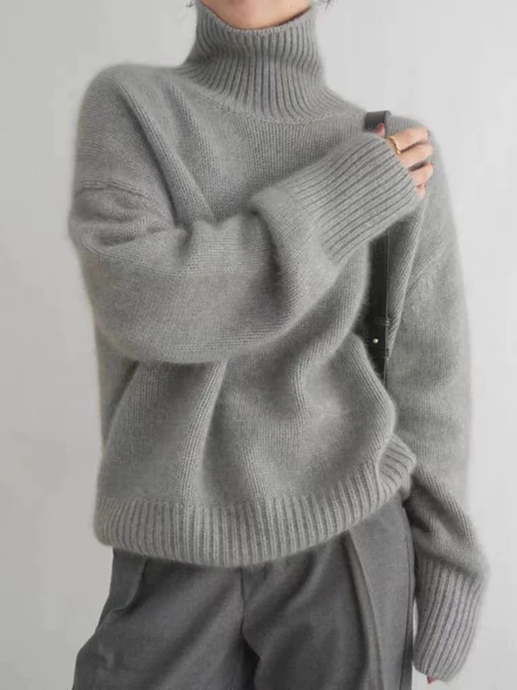 Selnia | Women's Knit Turtleneck Oversized Sweater