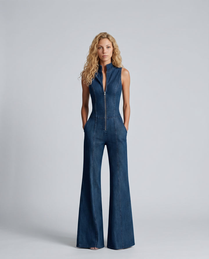 Selreth | Denim Sleeveless Jumpsuit