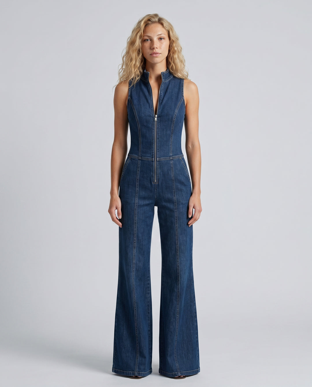 Selreth | Denim Sleeveless Jumpsuit