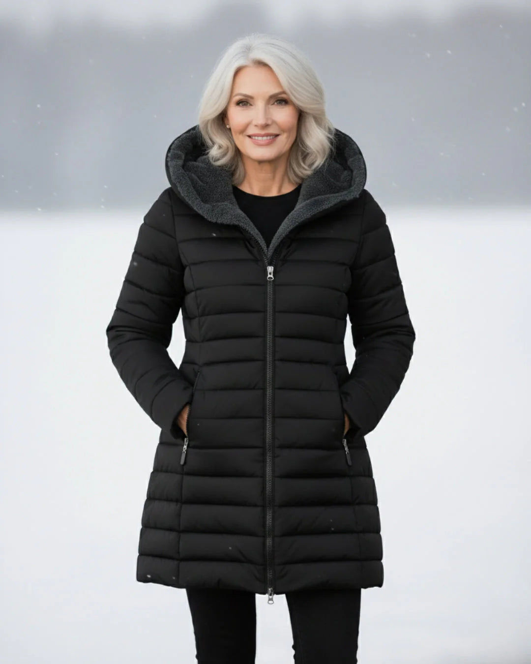 Serencine | Sherpa-Lined Hooded Quilted Puffer Jacket