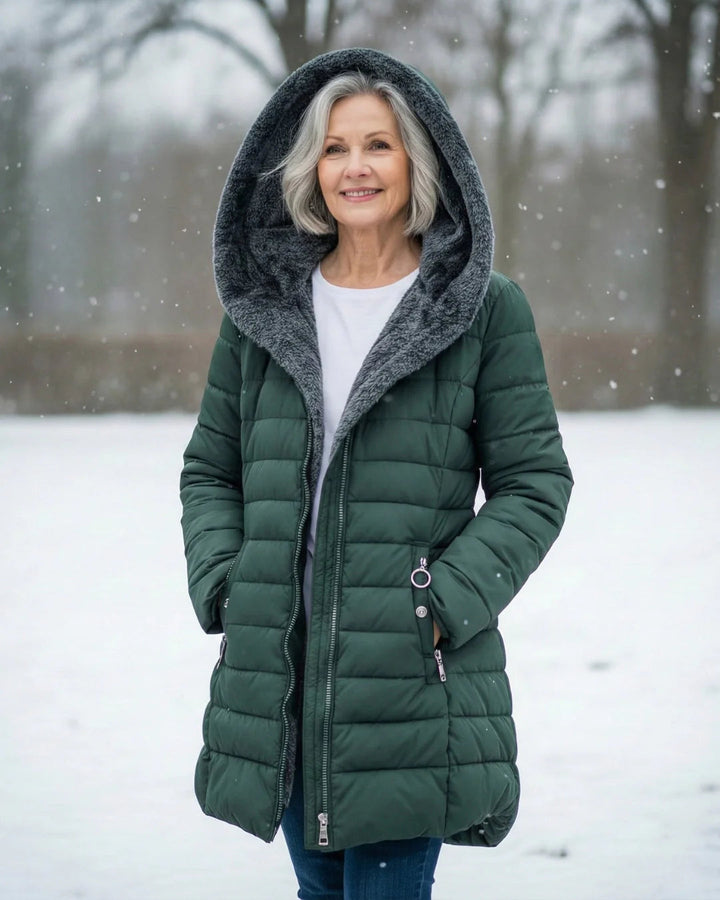 Serencine | Sherpa-Lined Hooded Quilted Puffer Jacket