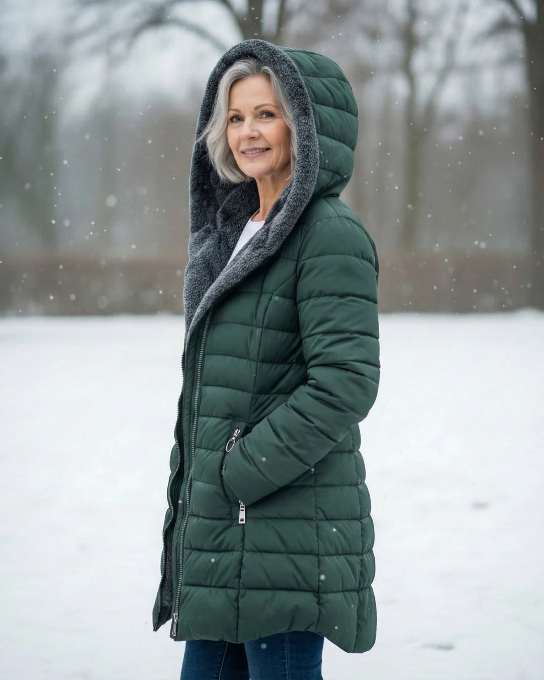 Serencine | Sherpa-Lined Hooded Quilted Puffer Jacket