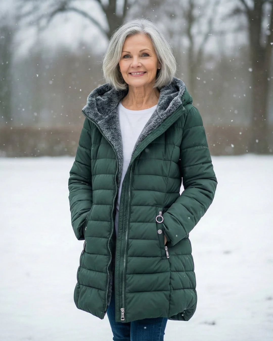 Serencine | Sherpa-Lined Hooded Quilted Puffer Jacket