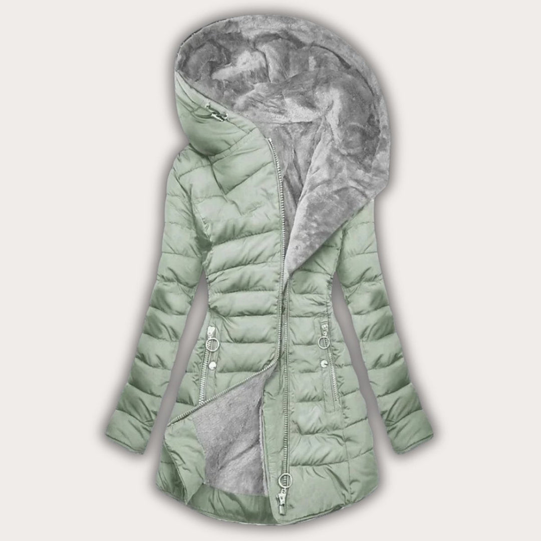 Serreth | Women's Puffer Coat Hooded Faux Fur Winter Outdoor