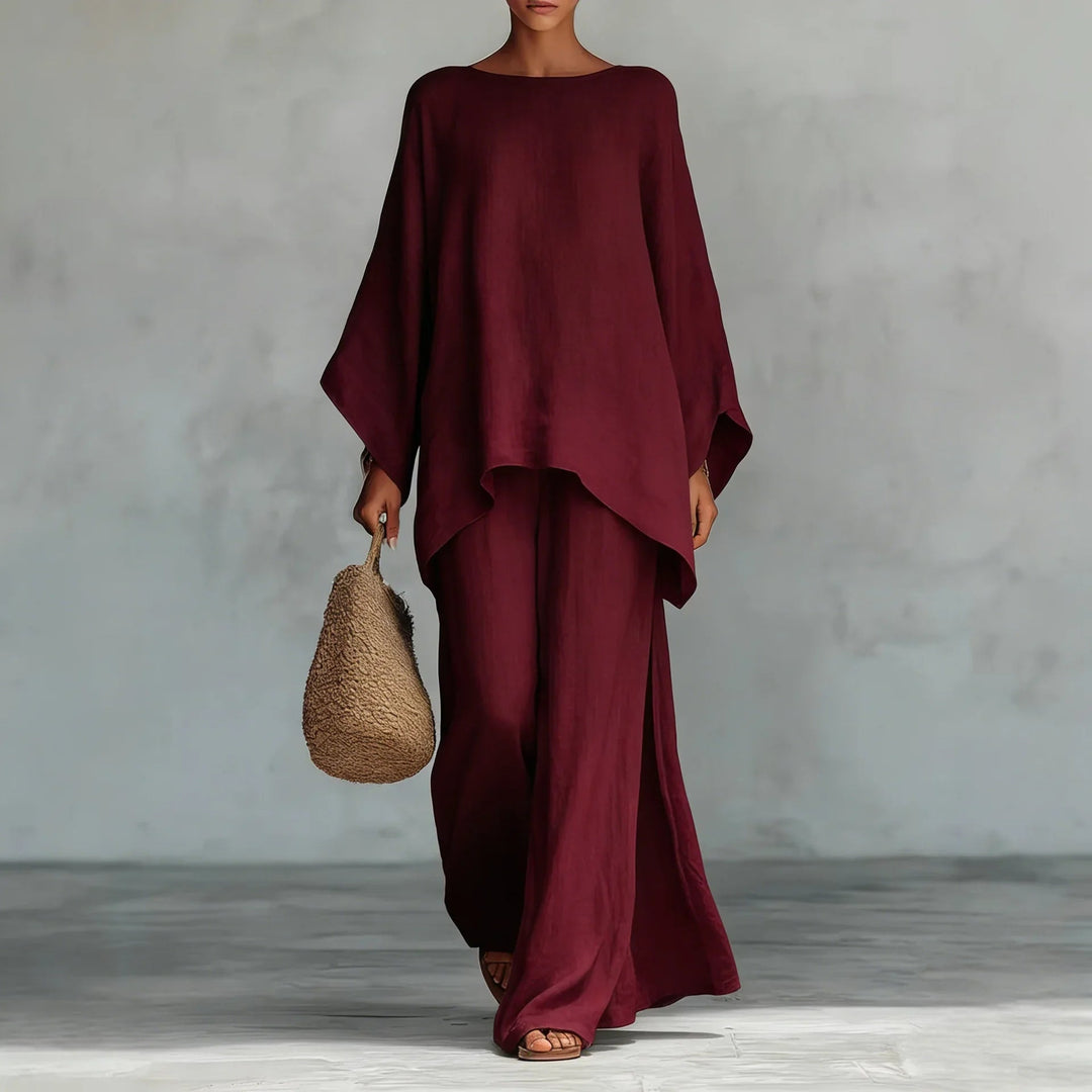 Talia | Cotton Linen Wide-Leg Two-Piece Set