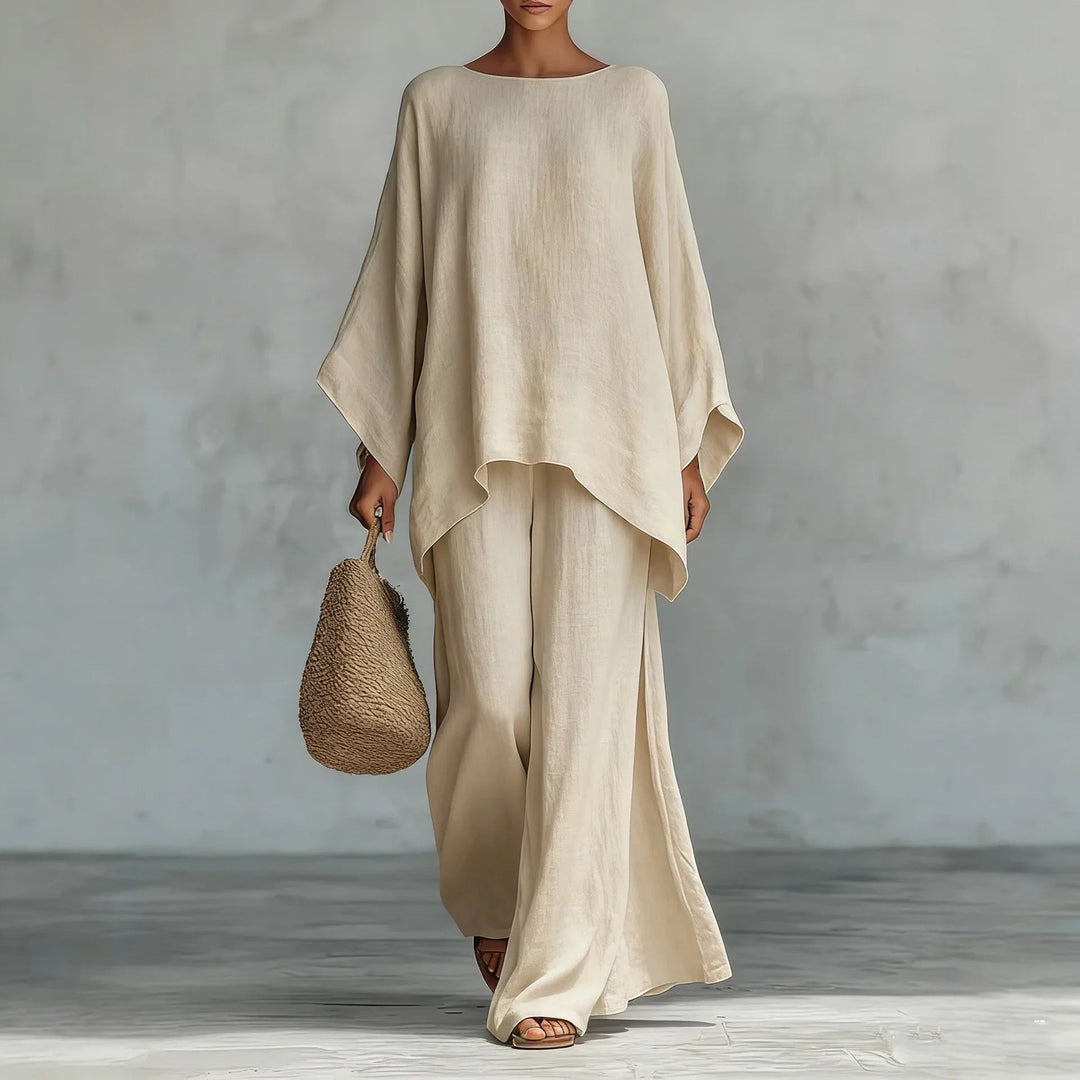 Talia | Cotton Linen Wide-Leg Two-Piece Set