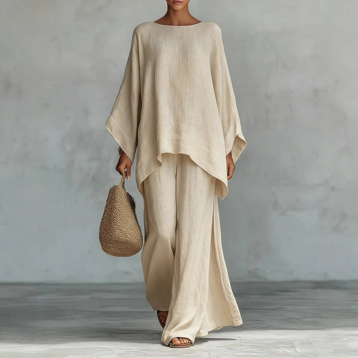 Talia | Cotton Linen Wide-Leg Two-Piece Set