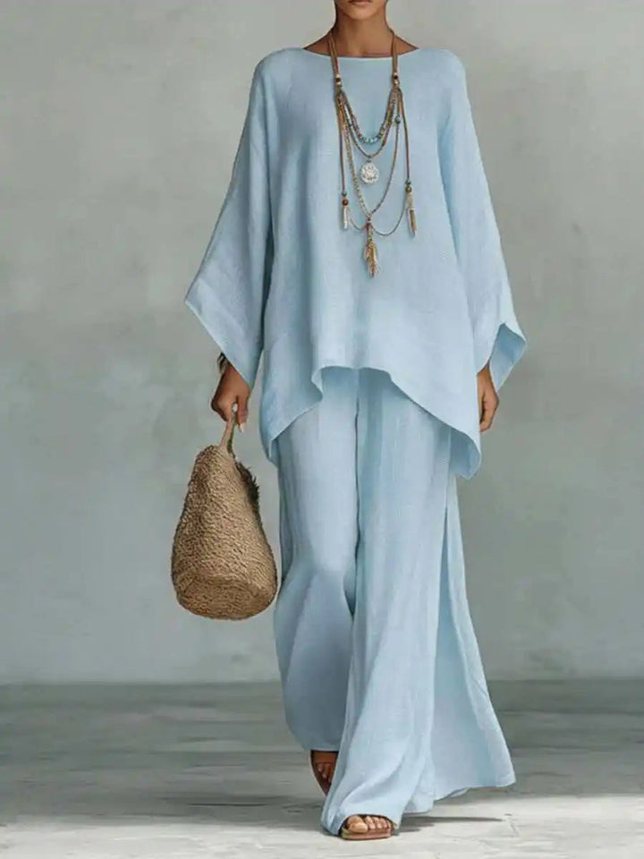 Talia | Cotton Linen Wide-Leg Two-Piece Set