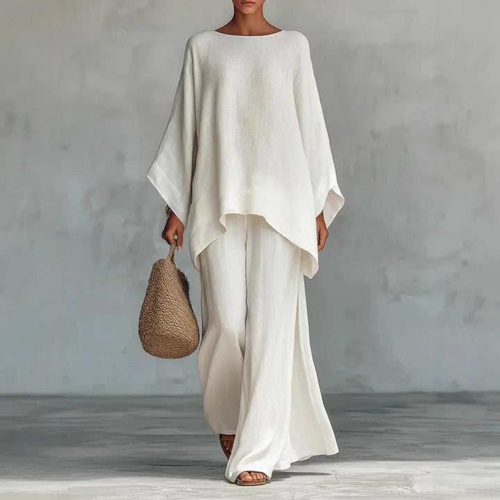 Talia | Cotton Linen Wide-Leg Two-Piece Set