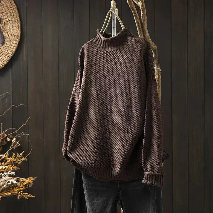 Veradessa | Women's Knit Relaxed Fit Oversized Turtleneck Sweater