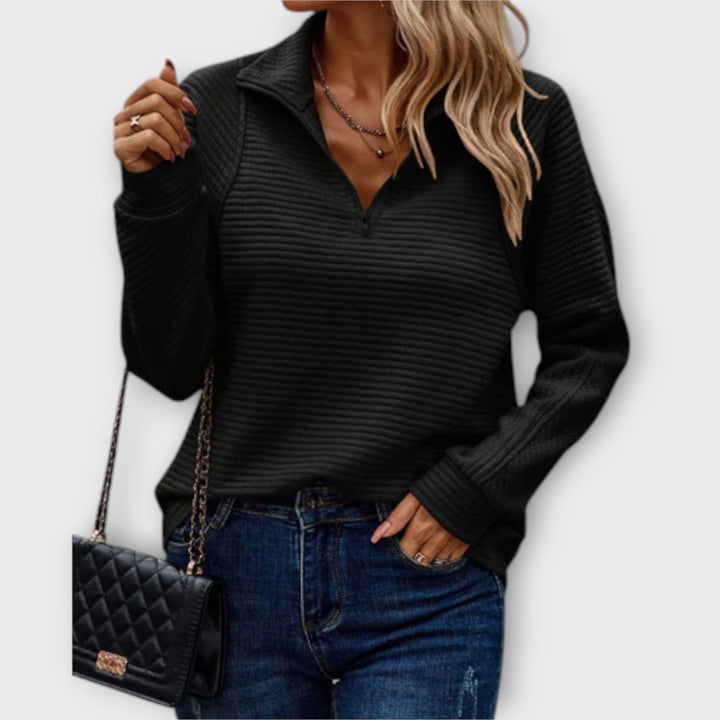 Veralia | Women's Knit Cozy Comfortable Sweater — Black