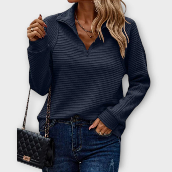 Veralia | Women's Knit Cozy Comfortable Sweater — Blue