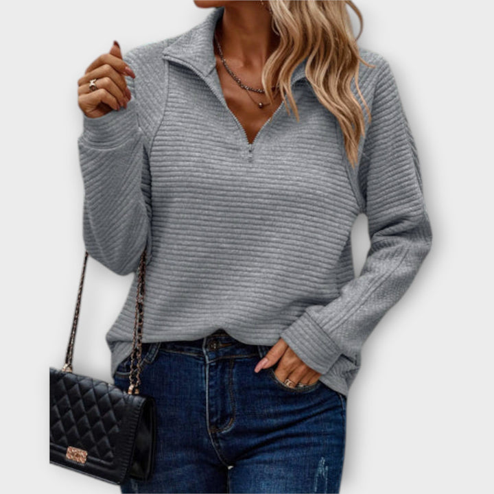 Veralia | Women's Knit Cozy Comfortable Sweater — Gray