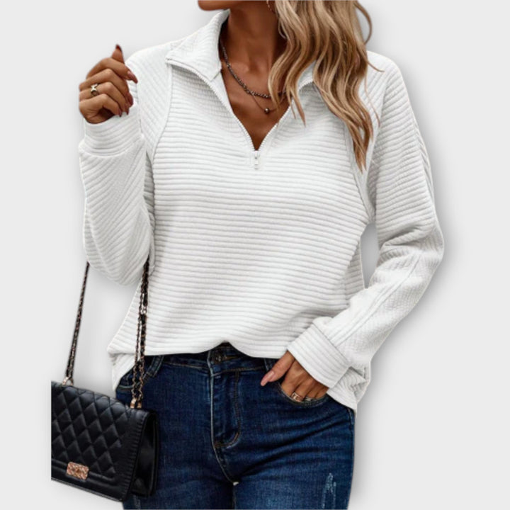 Veralia | Women's Knit Cozy Comfortable Sweater — White