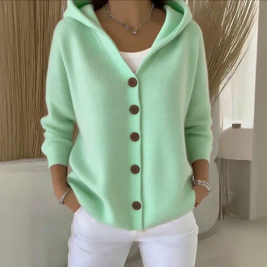 Zoradelle | Women's Cozy Soft Hooded Knit Cardigan Sweaters — Green