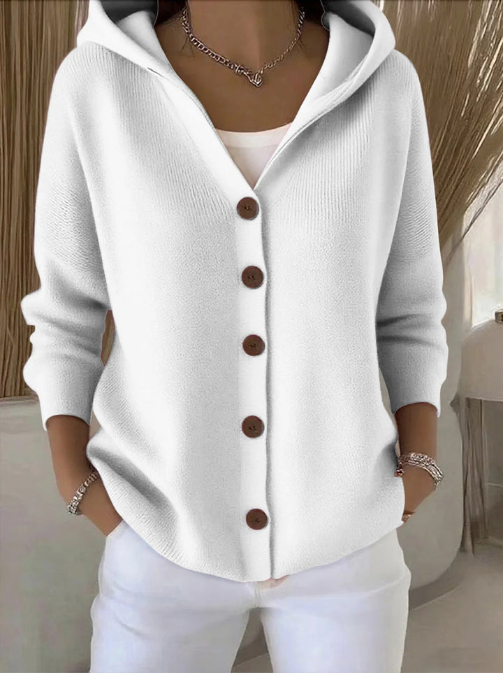 Zoradelle | Women's Cozy Soft Hooded Knit Cardigan Sweaters — White