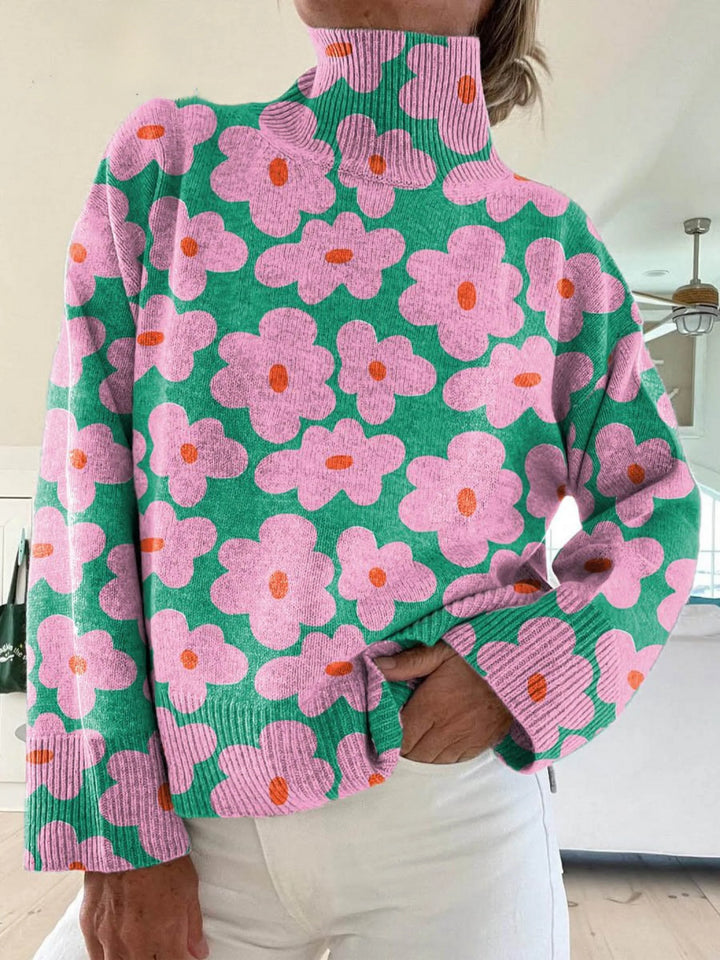 Verenalora | Floral Long Sleeve Knit Sweater