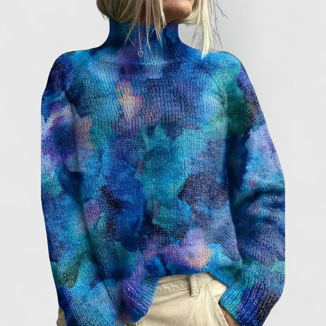 Vesperlora | Women's Knit Cozy Warm and Elegant Turtleneck Sweater — Blue