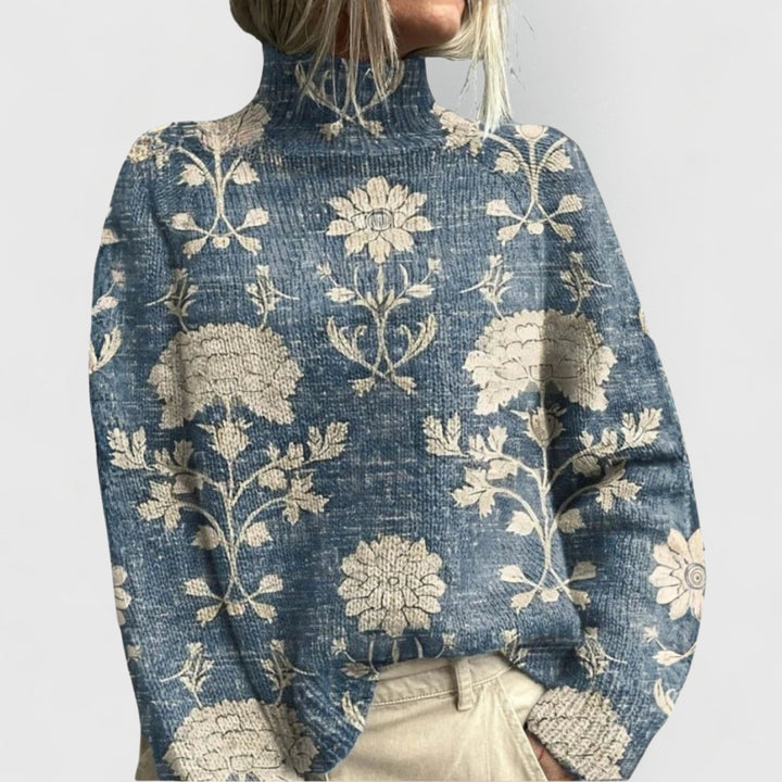Vesperlora | Women's Knit Cozy Warm and Elegant Turtleneck Sweater — Light Blue