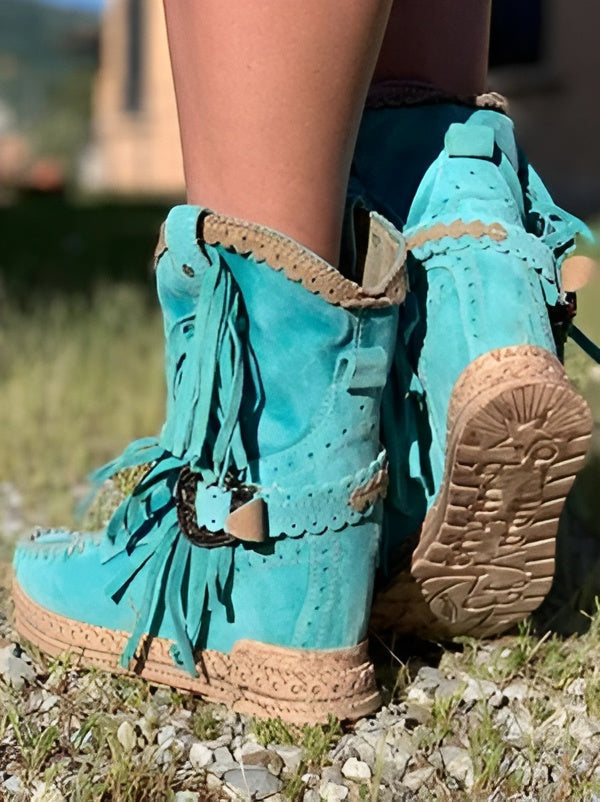 Vesperoura | Women's Boho Fringe Boots — 2