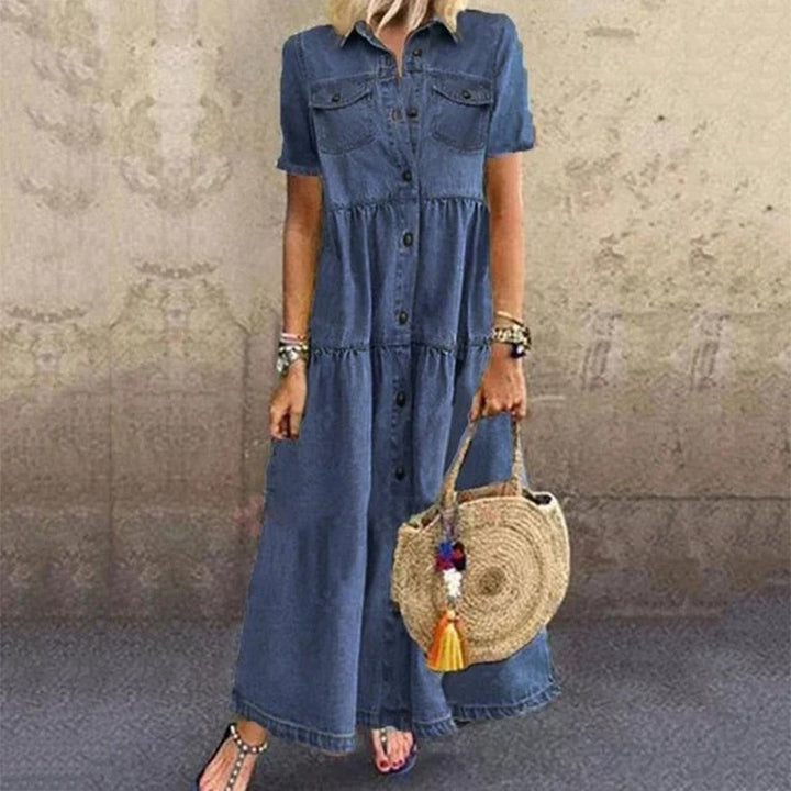 Vienora | Denim Wedding Guest Dress