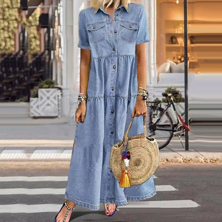 Vienora | Denim Wedding Guest Dress