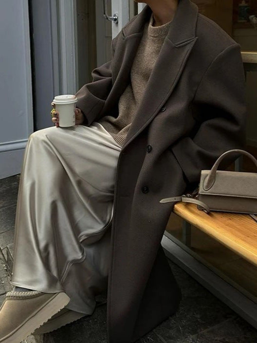 Vienvia | Casual Stretch Double-Breasted Long Coat Tops