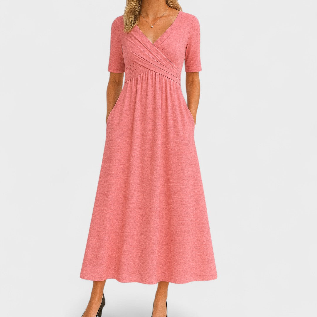 Wanda | Wrap A-Line Wedding Guest Midi Dress