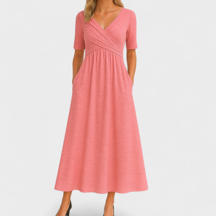 Wanda | Wrap A-Line Wedding Guest Midi Dress