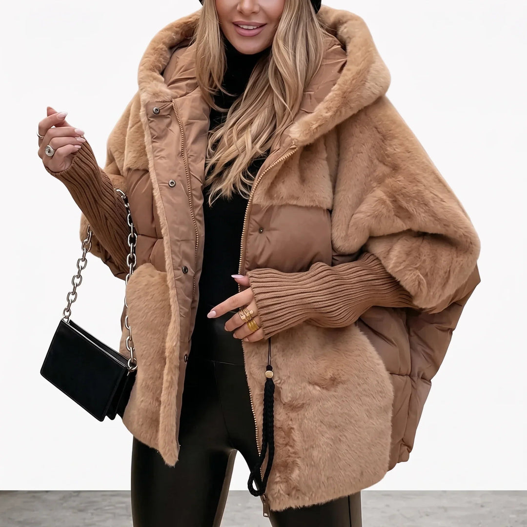 Wildabelle | Faux Fur Quilted Hooded Puffer Coat