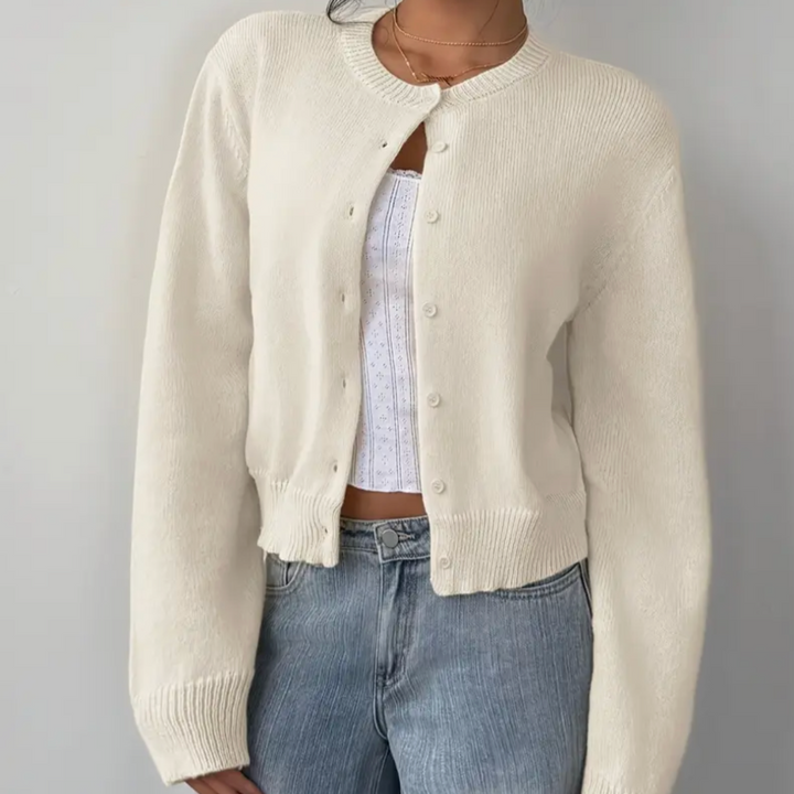 Wynanthe | Women's Knit Cropped Button Front Cardigan