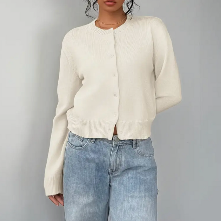 Wynanthe | Women's Knit Cropped Button Front Cardigan