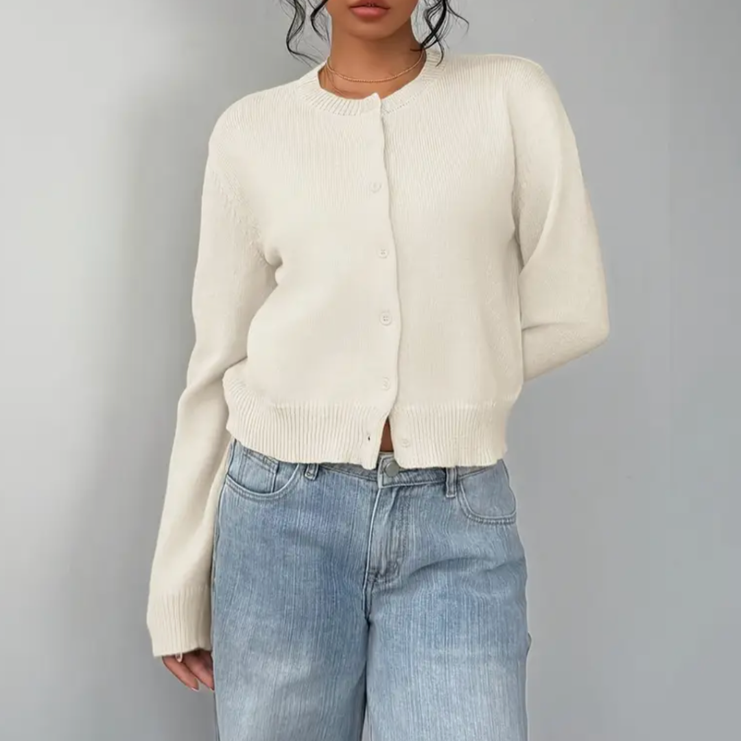 Wynanthe | Women's Knit Cropped Button Front Cardigan