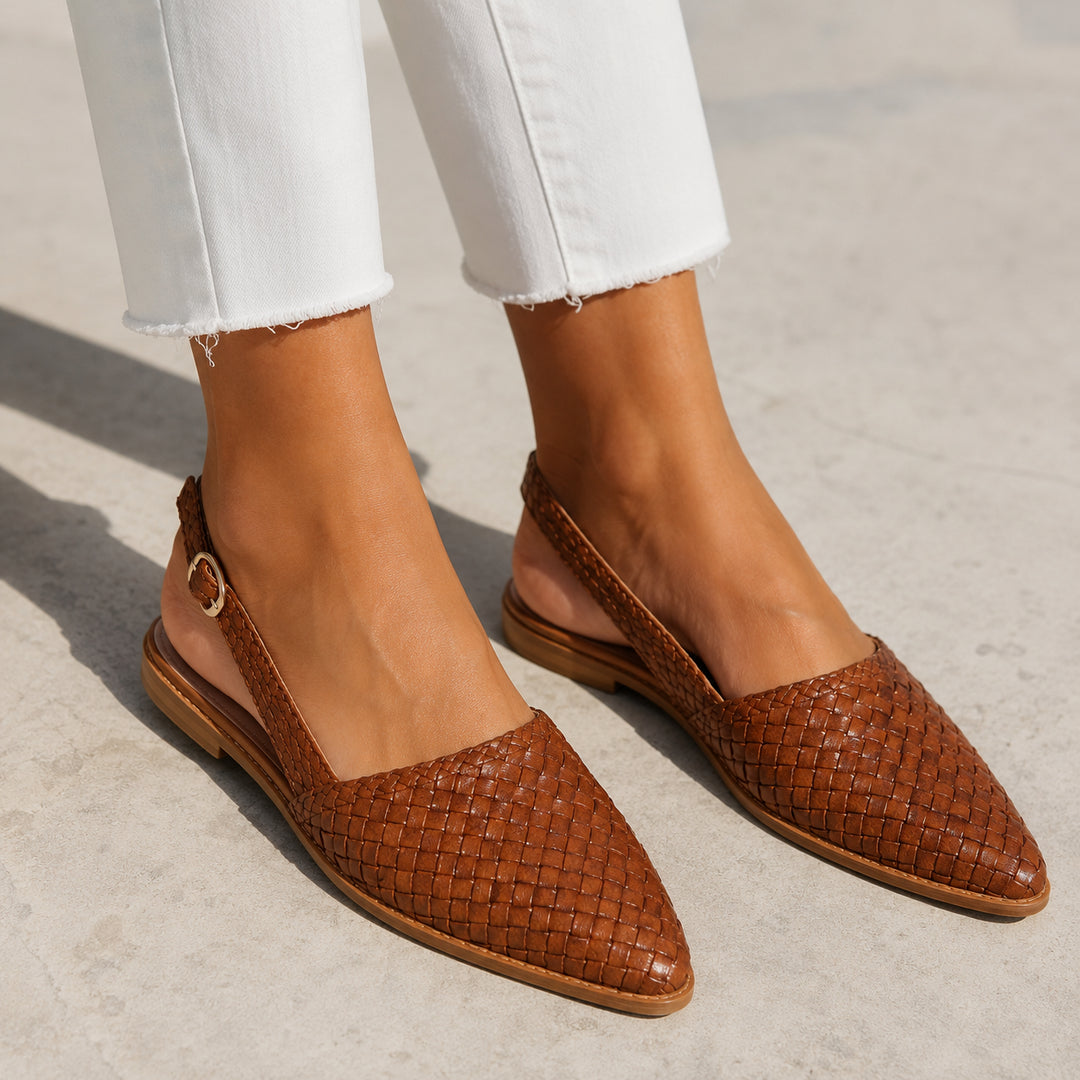 Wynreth | Women's Orthopedic Comfort Slip-On Woven Slingback Loafer — 1