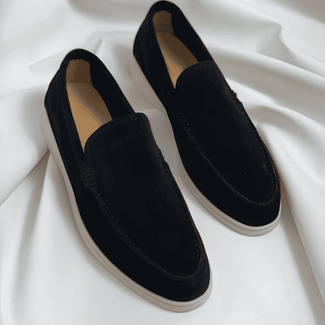 Xavier | Men's Orthopedic Comfort Slip-On Lightweight Loafers — Black