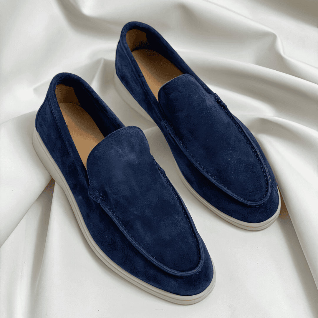 Xavier | Men's Orthopedic Comfort Slip-On Lightweight Loafers — Dark Blue
