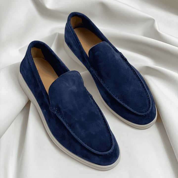 Xavier | Men's Orthopedic Comfort Slip-On Lightweight Loafers — Dark Blue