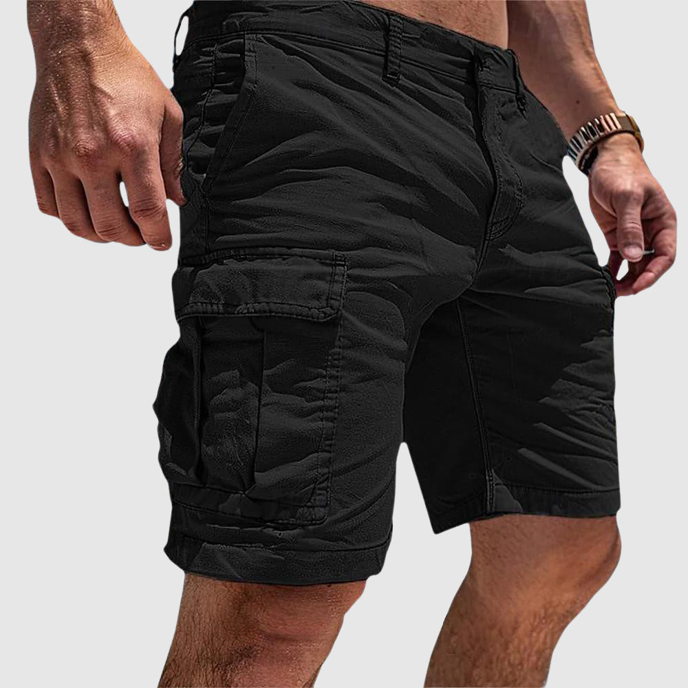 Xenia | Women's Denim High-Waist Outdoor Cargo Shorts with Utility Pockets — 3