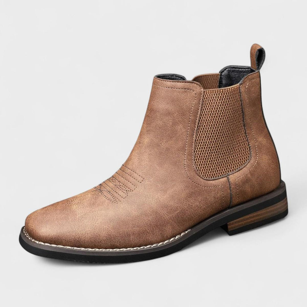 Yannick | Men's Western Style Knee-High Elegant Chelsea Boots for Men — Brown