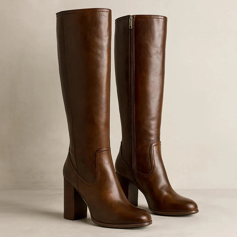 Yaraara | Women's Boots Block Heel Everyday Wear - Brown
