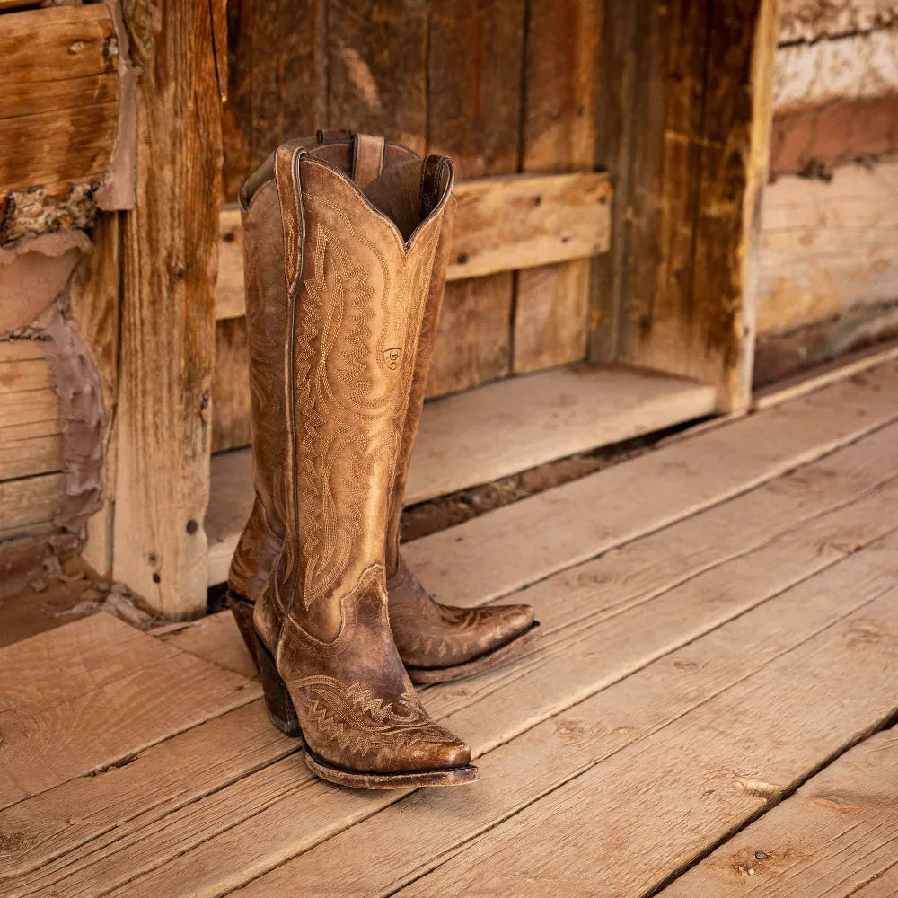 Yaravanne | Women's Western Knee High Cowboy Boots with Embroidery — 2