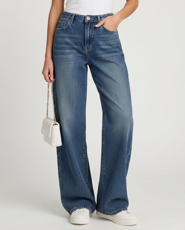 Yolanda | Women's High-Waist Wide-Leg Jeans with Fleece Lining — 1