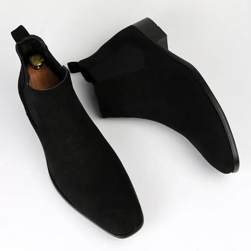 Zachariah | Men's Western Style Knee-High Chelsea Boots — Black