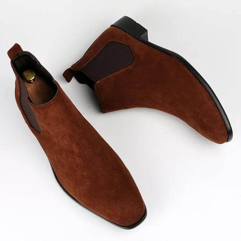 Zachariah | Men's Western Style Knee-High Chelsea Boots — Brown